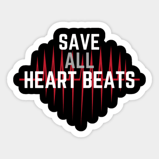 Vegan Save All Heart Beats Sticker